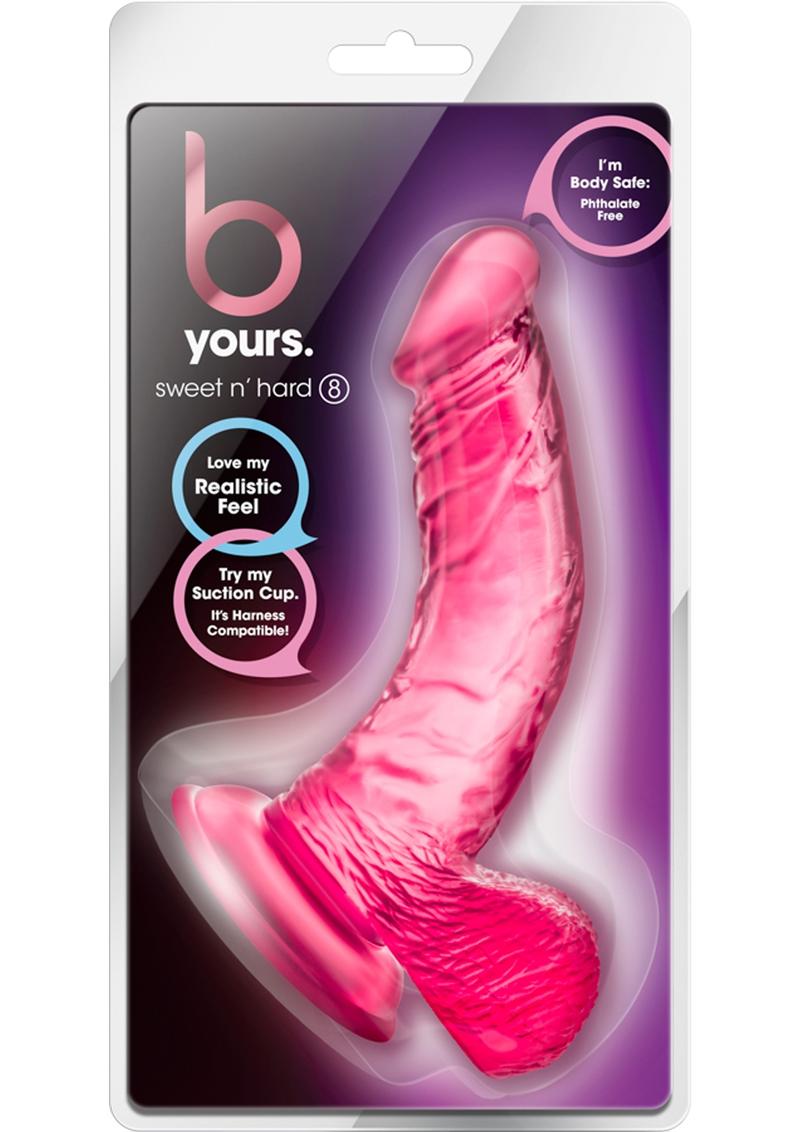 Load image into Gallery viewer, B Yours Sweet N&#39; Hard 8 Dildo with Balls - Pink - 6.5in
