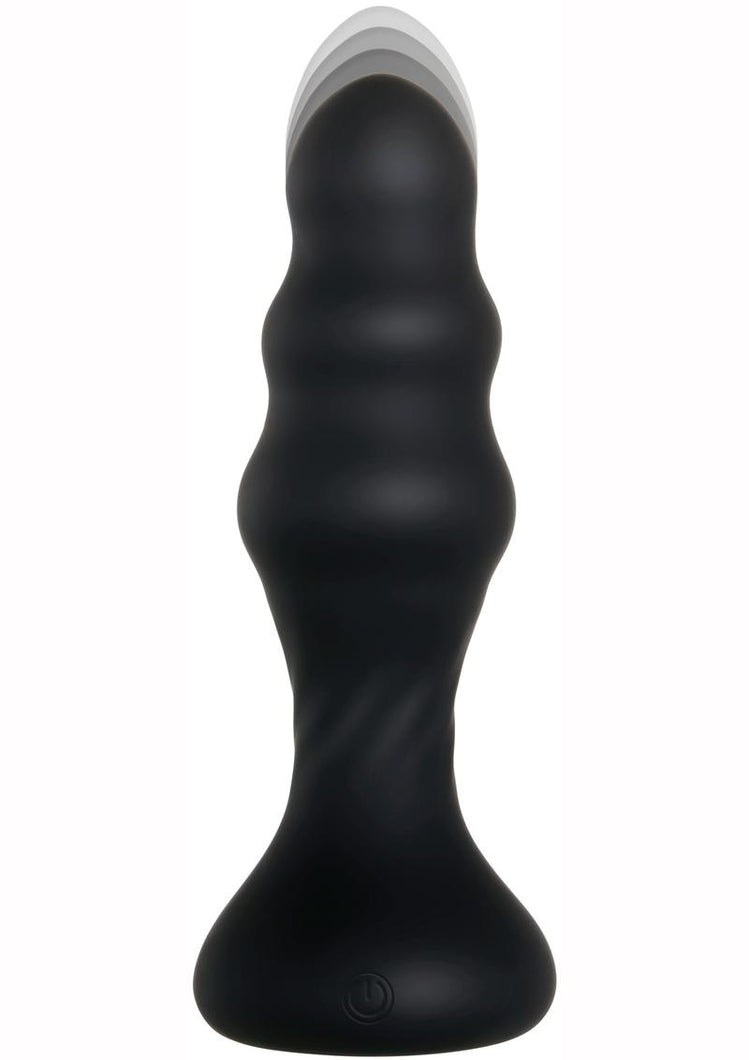 Backdoor Banger Silicone Rechargeable Anal Vibrator with Remote Control - Black