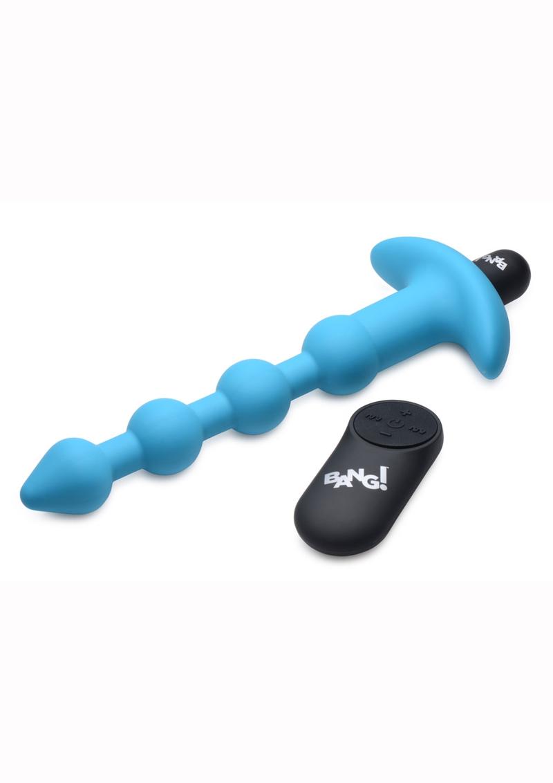 Load image into Gallery viewer, Bang! Vibrating Silicone Rechargeable Anal Beads with Remote Control - Blue
