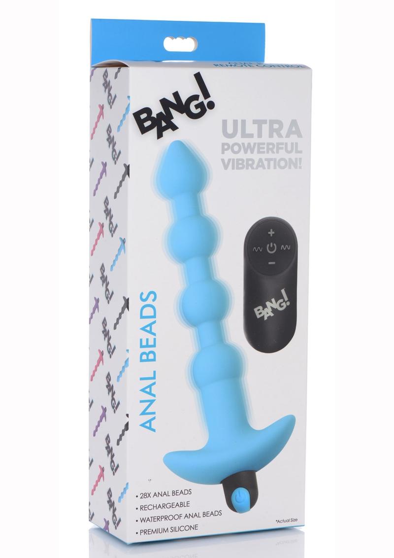 Load image into Gallery viewer, Bang! Vibrating Silicone Rechargeable Anal Beads with Remote Control - Blue
