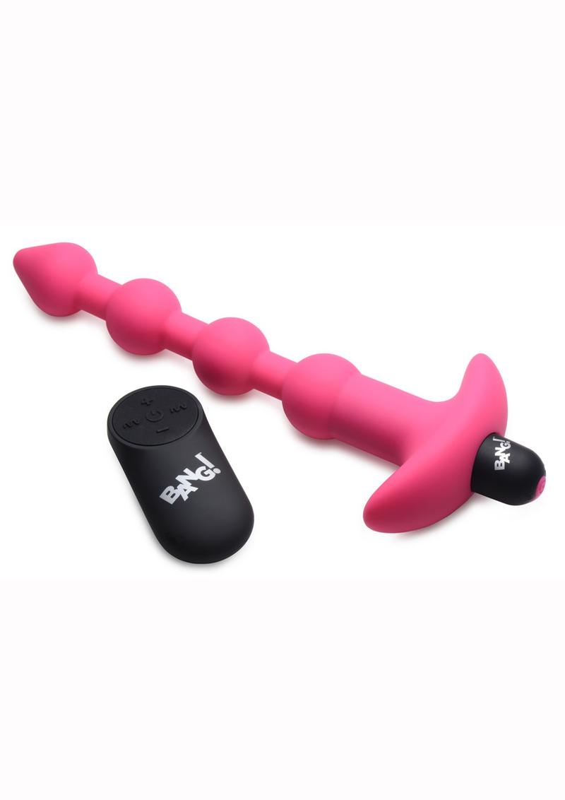 Load image into Gallery viewer, Bang! Vibrating Silicone Rechargeable Anal Beads with Remote Control - Pink
