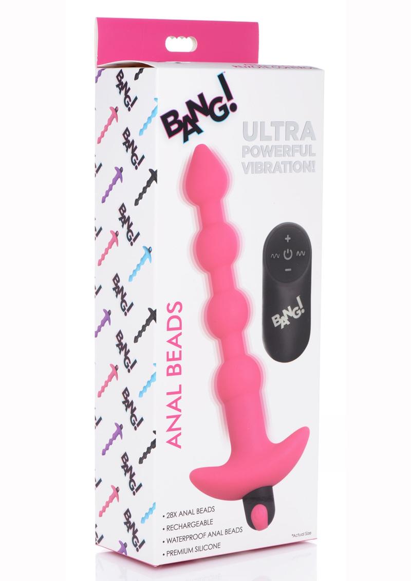 Load image into Gallery viewer, Bang! Vibrating Silicone Rechargeable Anal Beads with Remote Control - Pink
