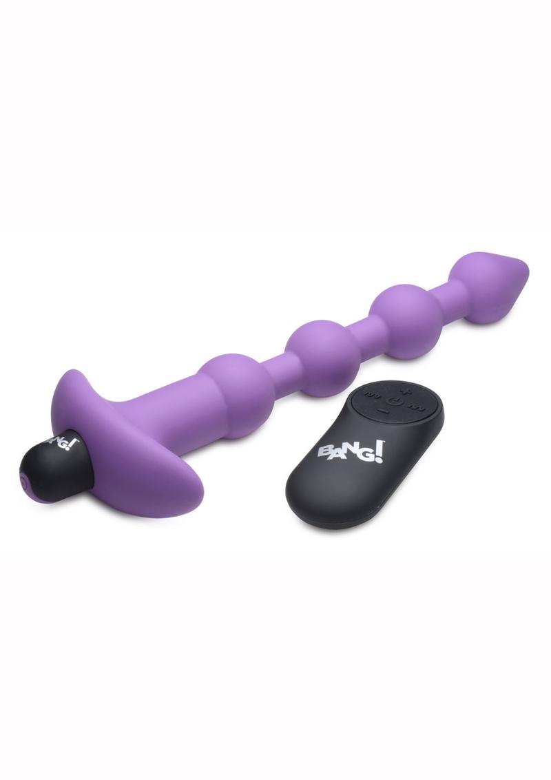 Load image into Gallery viewer, Bang! Vibrating Silicone Rechargeable Anal Beads with Remote Control - Purple
