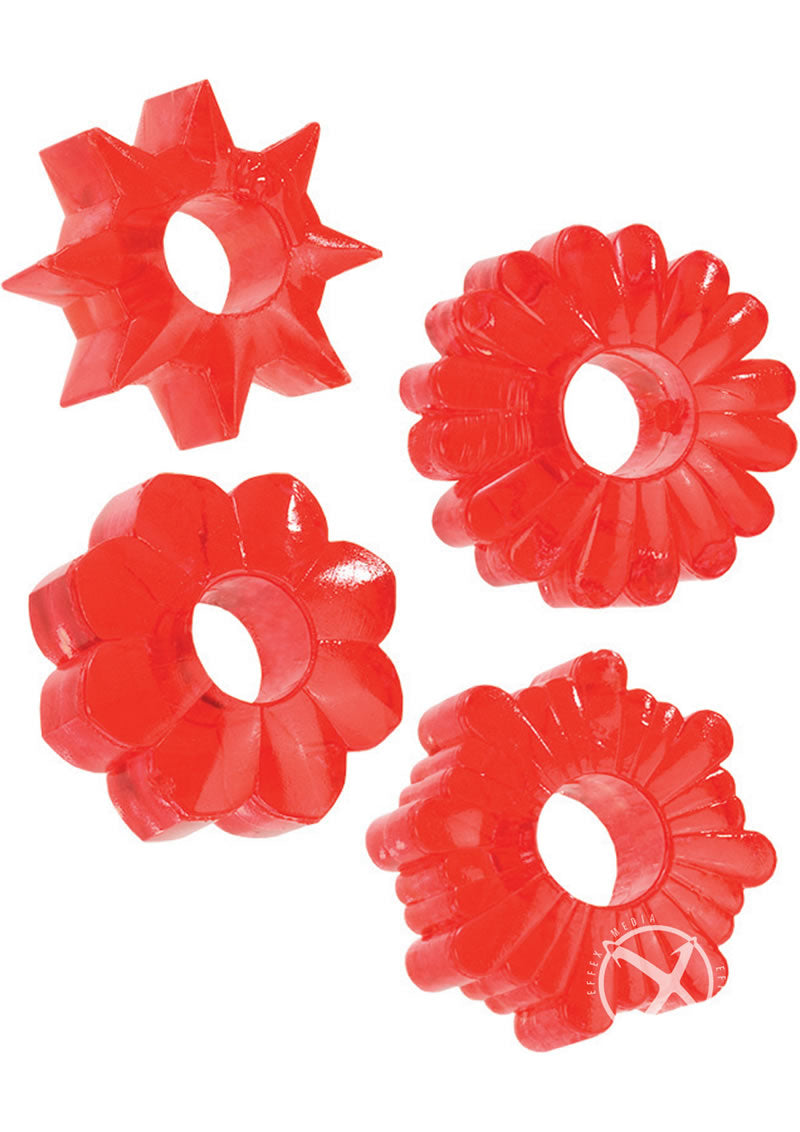 Load image into Gallery viewer, Basic Essentials Super Stretchy Enhancer Cock Rings - Assorted Colors/Red
