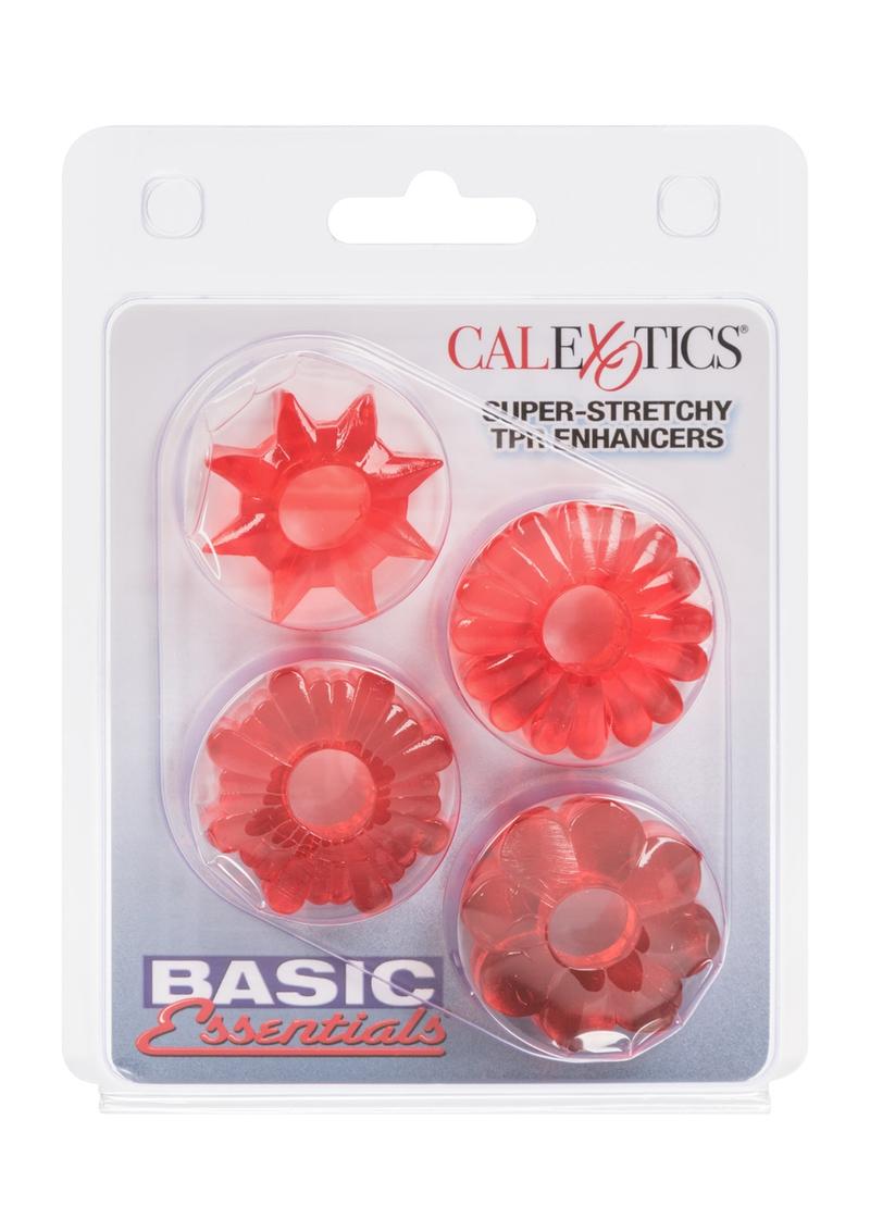 Load image into Gallery viewer, Basic Essentials Super Stretchy Enhancer Cock Rings - Assorted Colors/Red
