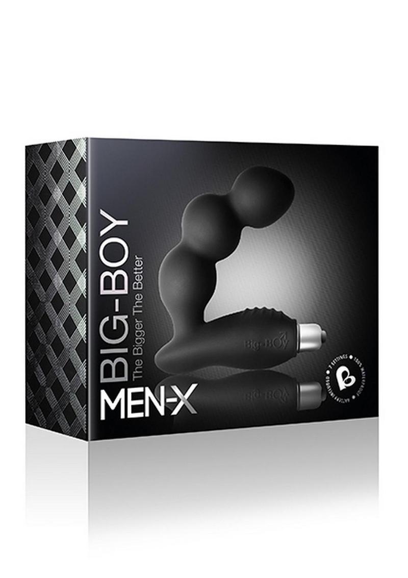 Load image into Gallery viewer, Big Boy Silicone Prostate and Perineum Massager Vibrator - Black
