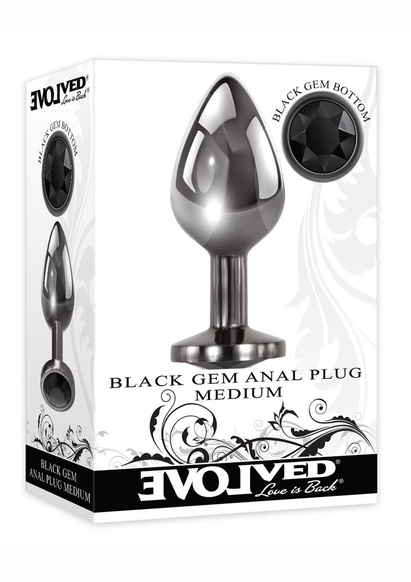 Load image into Gallery viewer, Black Gem Anal Plug - Black/Metal - Medium
