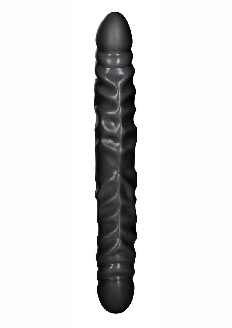 Load image into Gallery viewer, Black Jack Veined Double Dildo - Black - 12in
