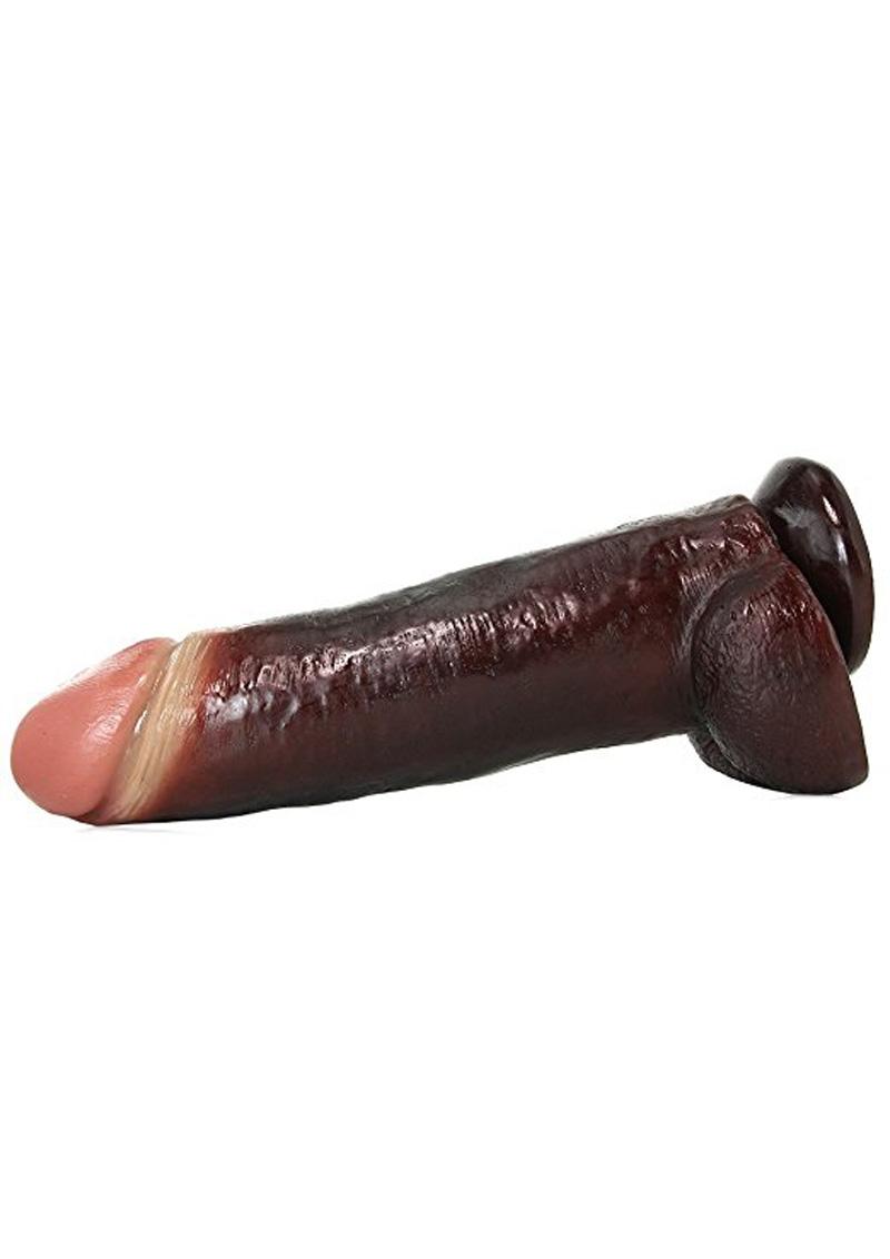 Load image into Gallery viewer, Blackout! Realistic Cock Dildo - Chocolate - 12.75in
