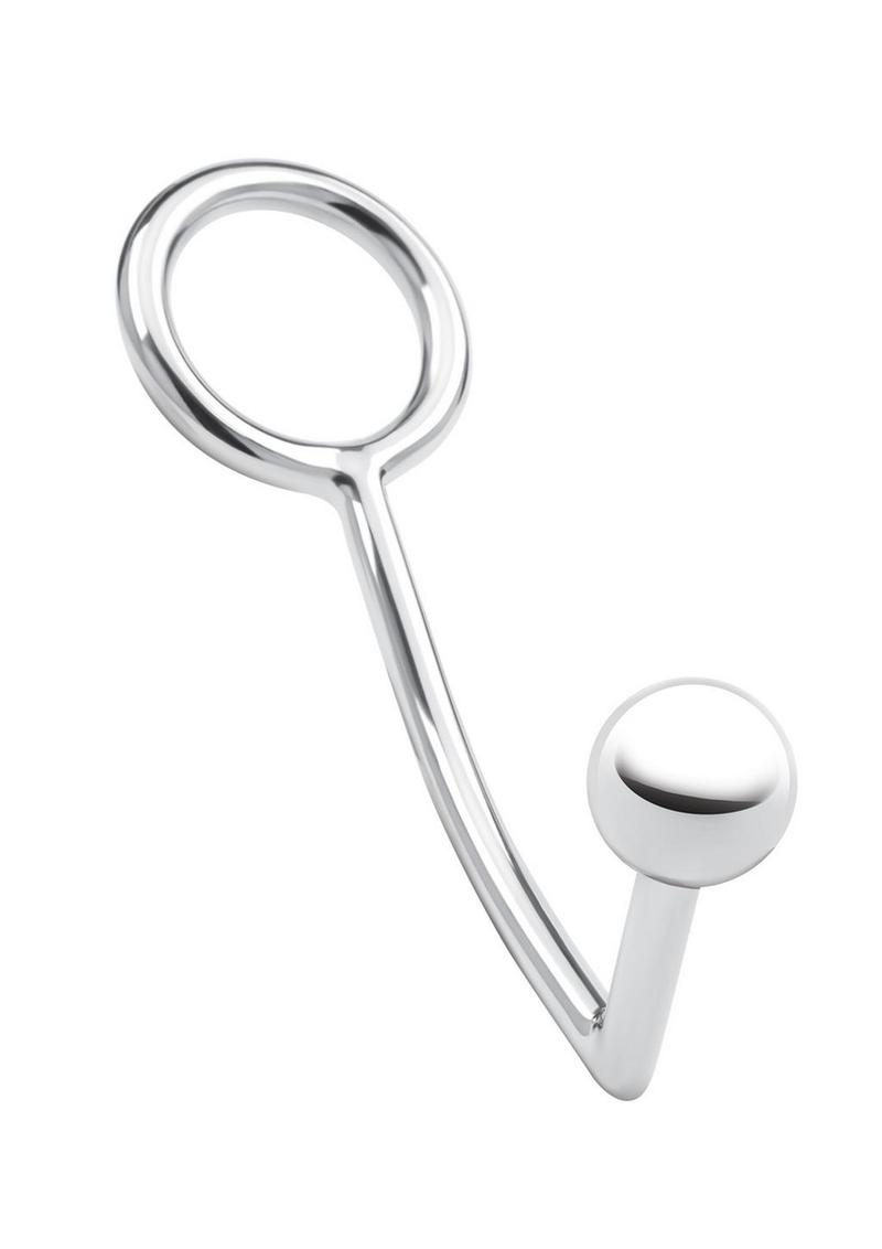 Load image into Gallery viewer, Blue Line Anal Hook and Cock Ring 45mm - Stainless - Steel
