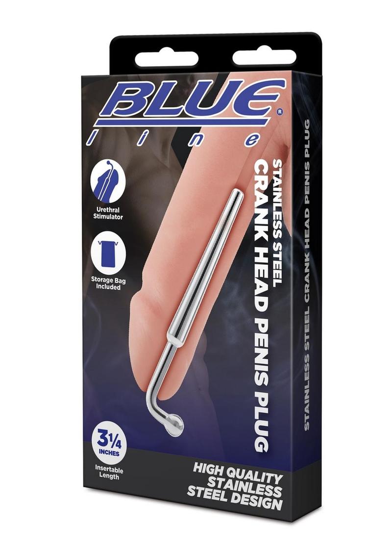 Load image into Gallery viewer, Blue Line Crank Head Penis Plug -Stainless - Steel
