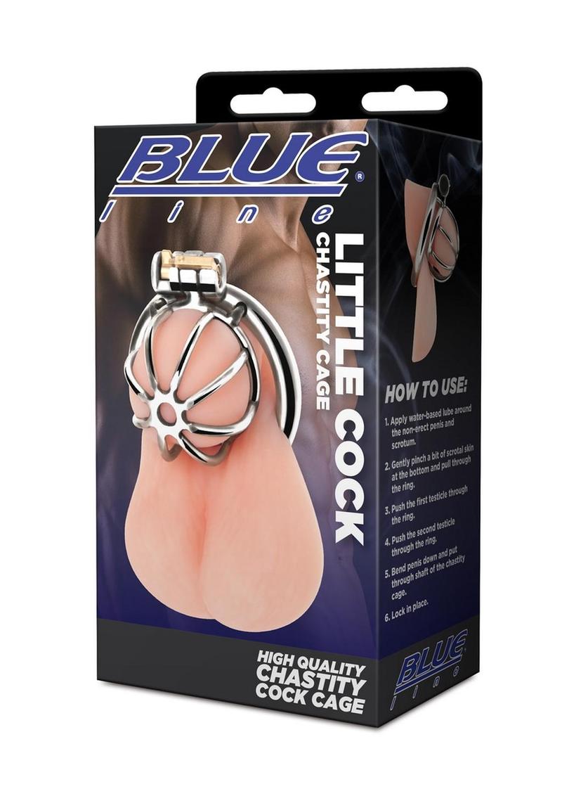 Load image into Gallery viewer, Blue Line Little Cock Chastity Cage - Stainless - Steel
