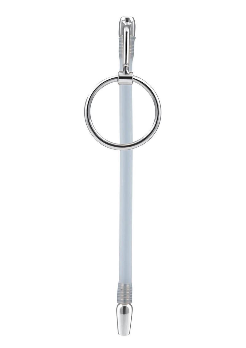 Load image into Gallery viewer, Blue Line Stainless Steel Cock Ring Catheter Urethral Plug
