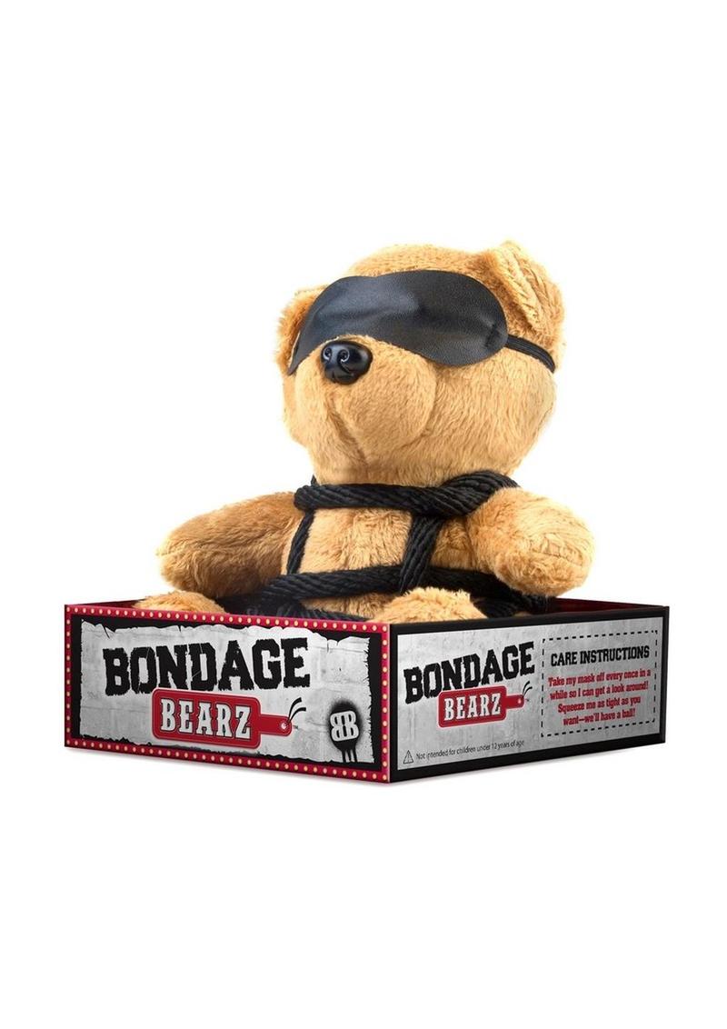 Load image into Gallery viewer, Bondage Bearz Bound Up Billy Stuffed Animal - Black/Brown
