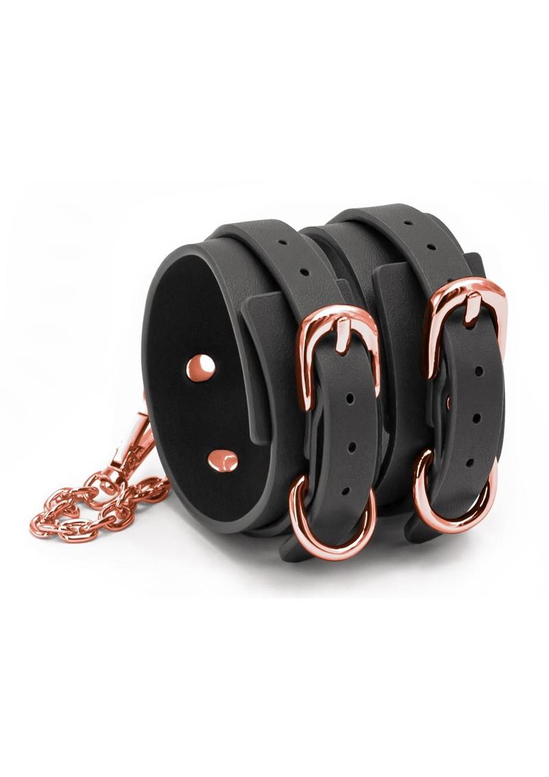 Load image into Gallery viewer, Bondage Couture Pu Leather Ankle Cuffs - Black
