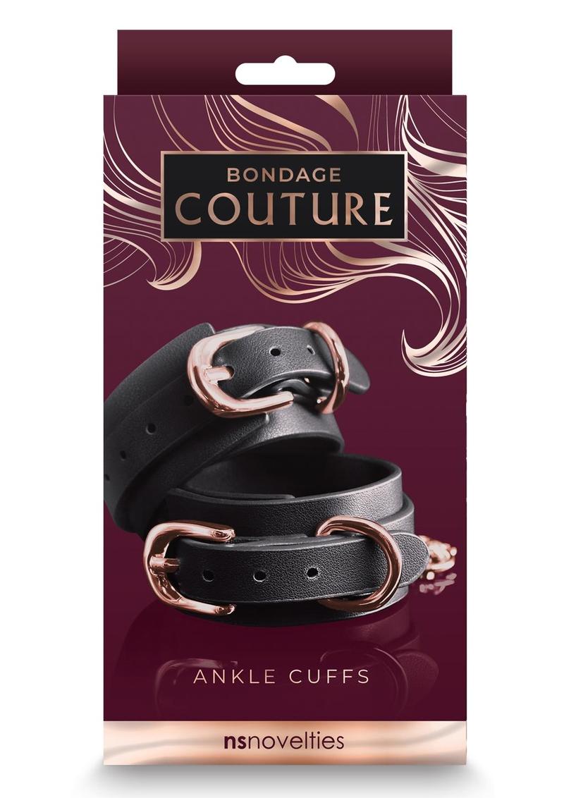 Load image into Gallery viewer, Bondage Couture Pu Leather Ankle Cuffs - Black
