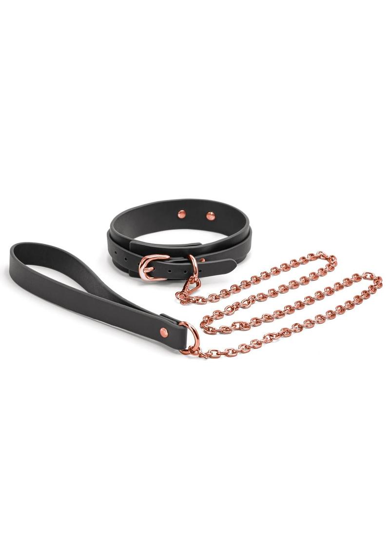 Load image into Gallery viewer, Bondage Couture Pu Leather Collar and Leash - Black
