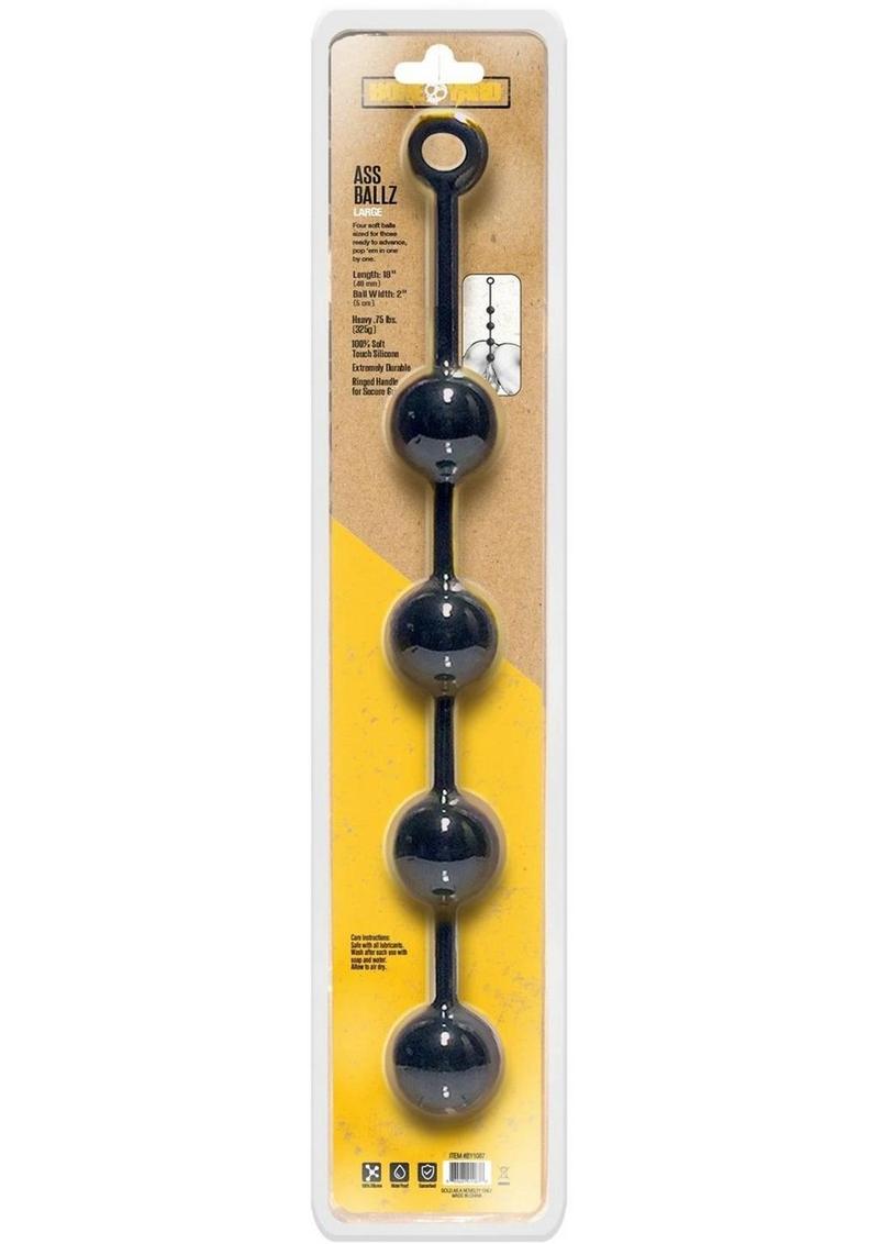 Load image into Gallery viewer, Boneyard Ass Ballz Silicone Anal Beads - Black - Large
