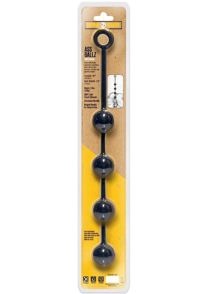 Load image into Gallery viewer, Boneyard Ass Ballz Silicone Anal Beads - Black - Medium
