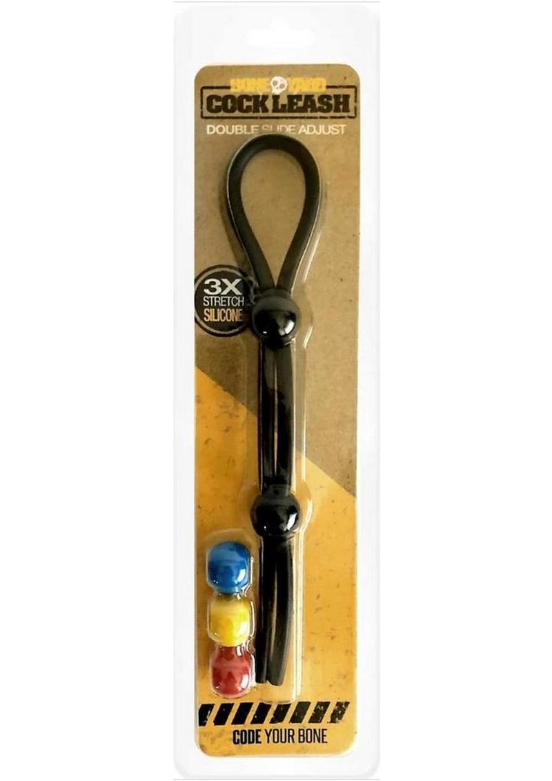 Load image into Gallery viewer, Boneyard Double Slide Cock Leash 3x Stretch Silicone - Black/Multicolor
