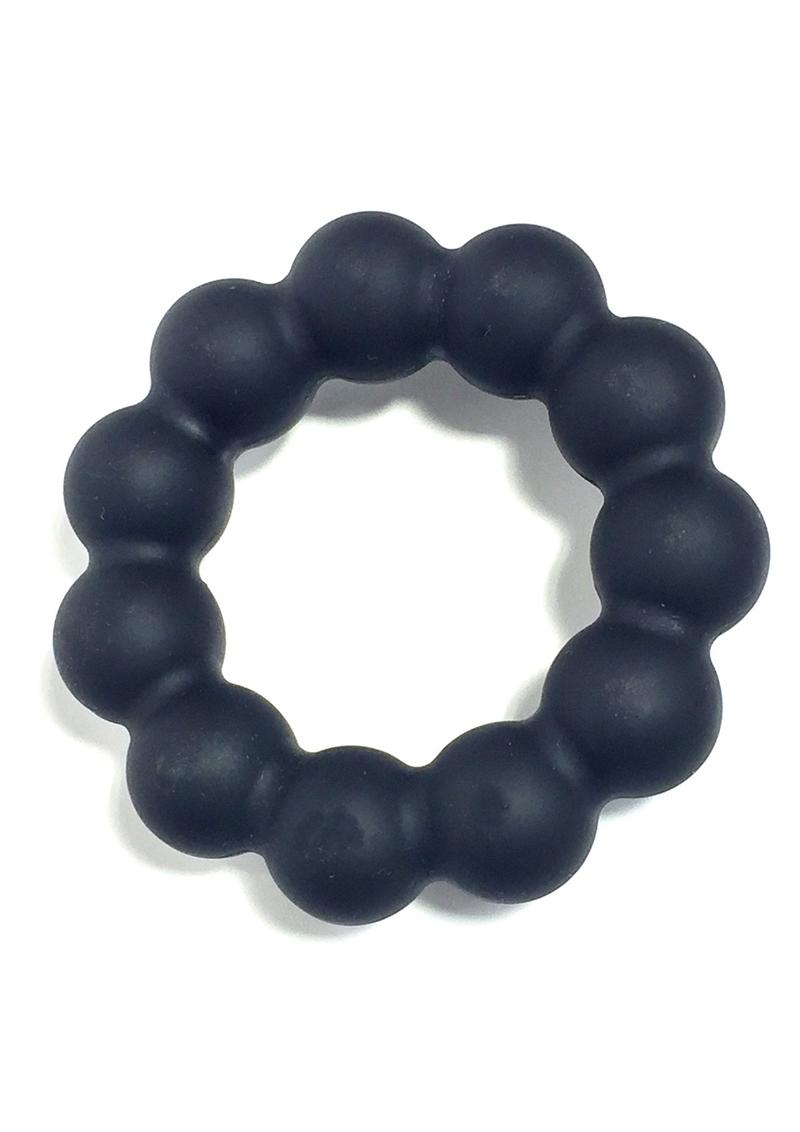 Load image into Gallery viewer, Boneyard Meat Ballz 2x Stretch Silicone Beaded Cock Ring - Black
