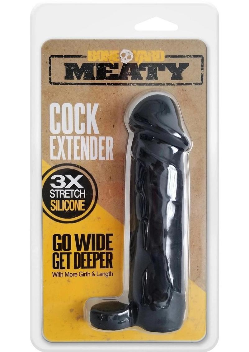 Load image into Gallery viewer, Boneyard Meaty 3x Stretch Silicone Penis Extender - Black - 6.5in
