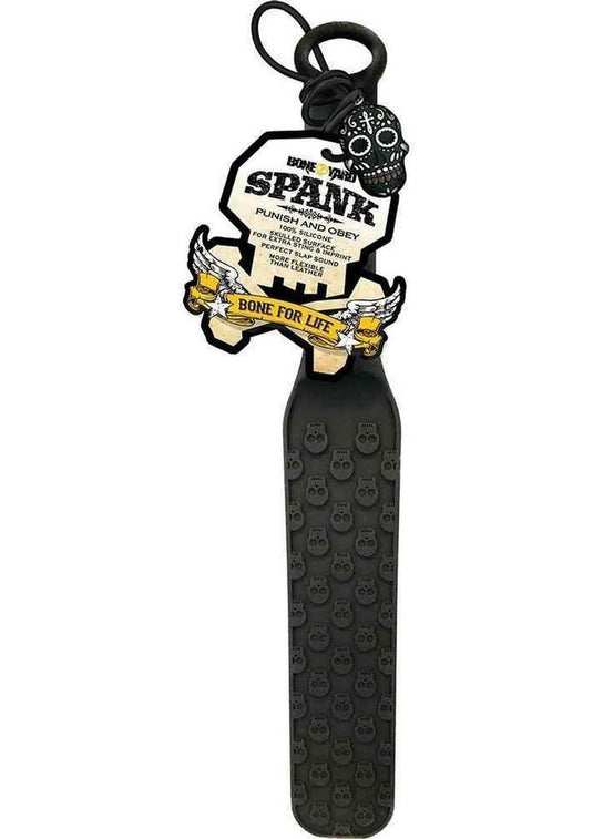 Boneyard The Spank Silicone Skull Textured Paddle - Black - 14.75in