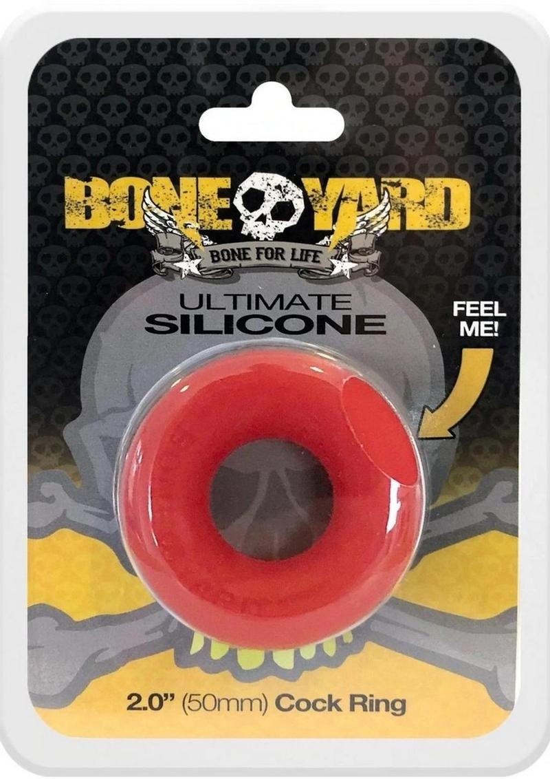 Load image into Gallery viewer, Boneyard Ultimate Silicone Cock Ring - Red - 2in
