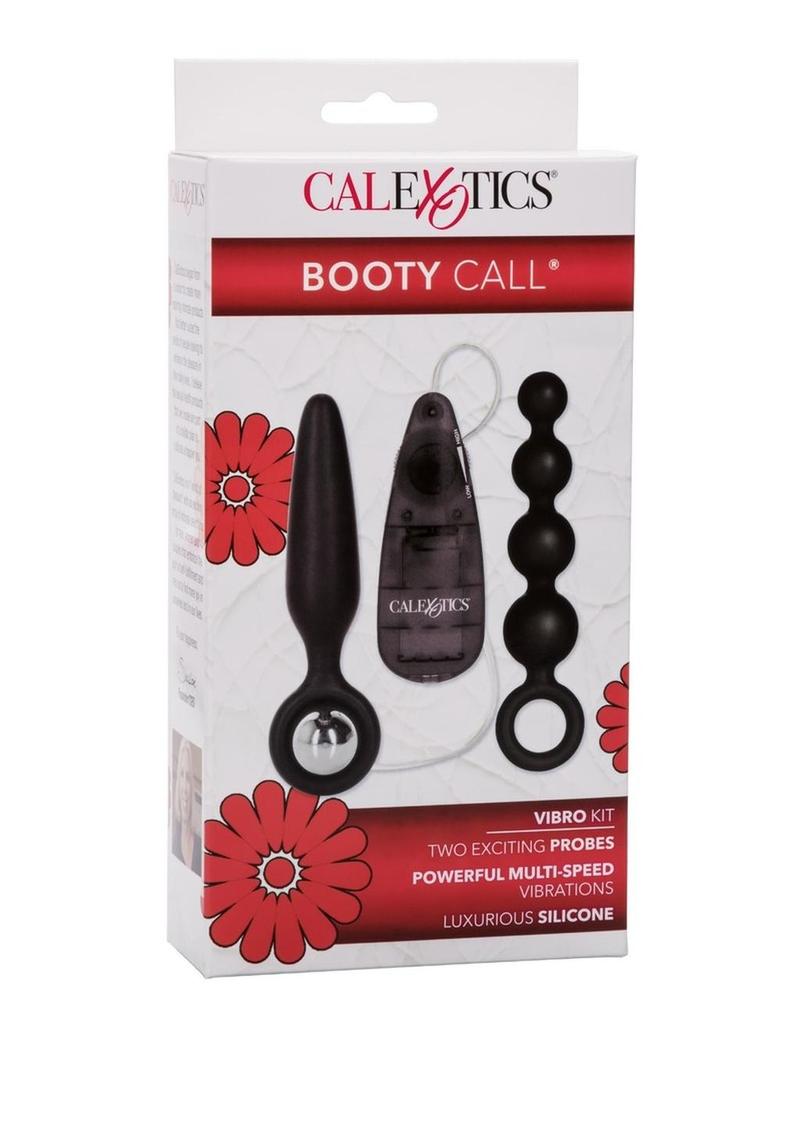 Load image into Gallery viewer, Booty Call Booty Vibro Kit Silicone Vibrating Butt Plug and Anal Beads - Black

