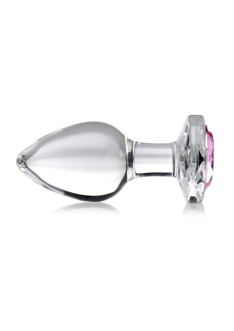 Load image into Gallery viewer, Booty Sparks Pink Gem Glass Anal Plug
