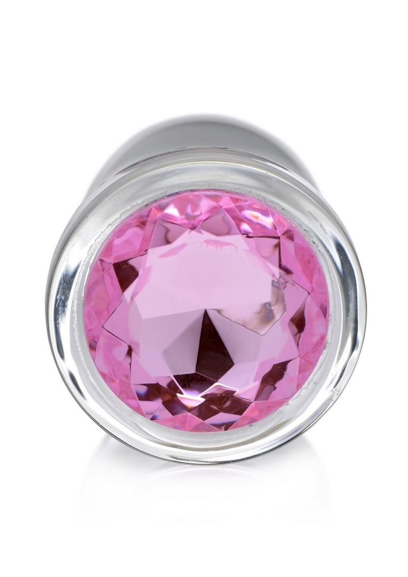 Load image into Gallery viewer, Booty Sparks Pink Gem Glass Anal Plug
