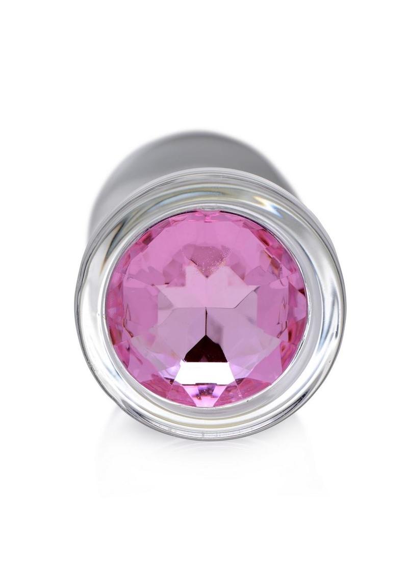 Load image into Gallery viewer, Booty Sparks Pink Gem Glass Anal Plug
