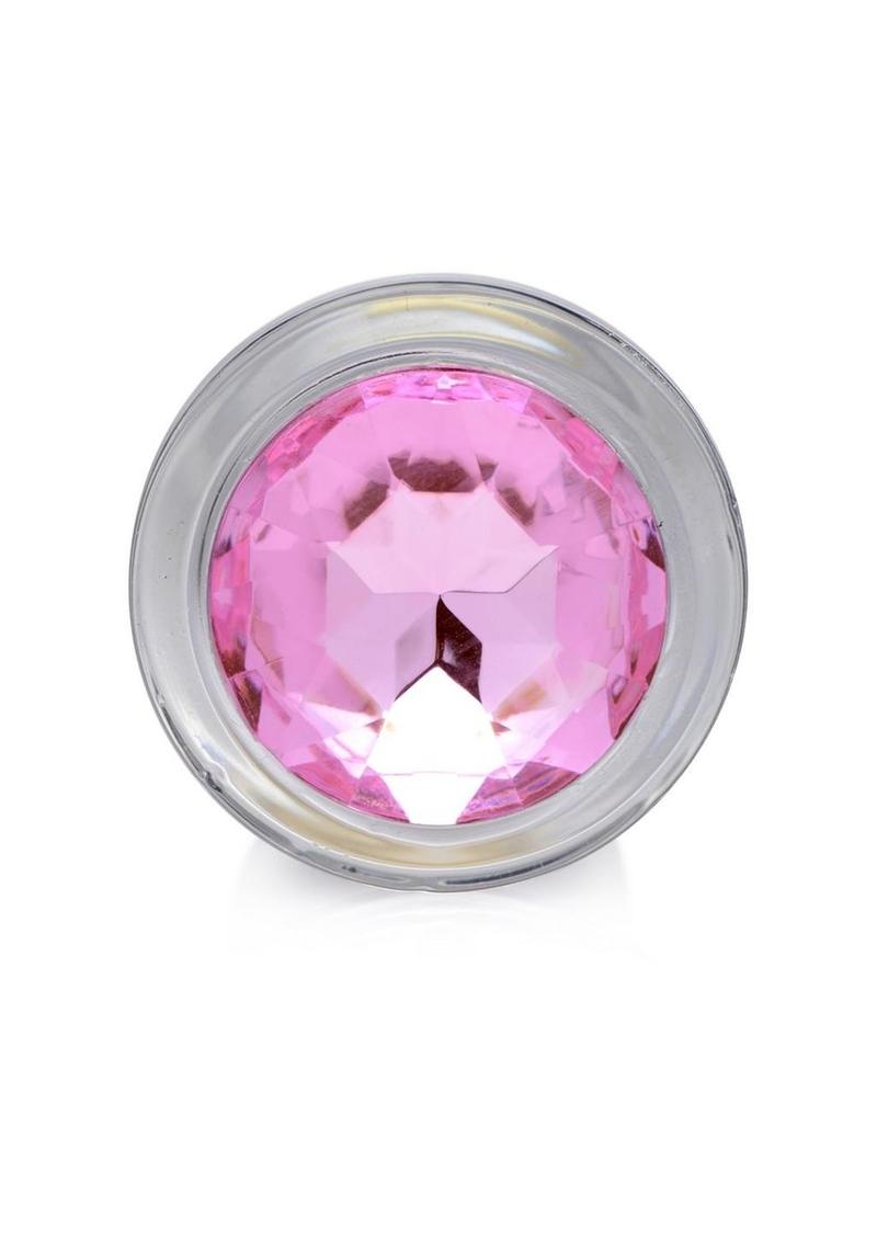 Load image into Gallery viewer, Booty Sparks Pink Gem Glass Anal Plug
