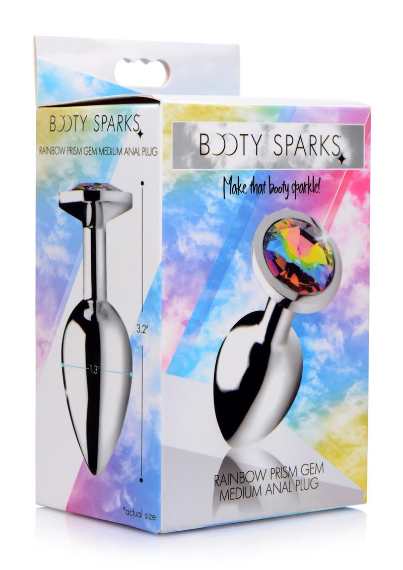 Load image into Gallery viewer, Booty Sparks Rainbow Prism Gem Anal Plug - Multicolor - Medium
