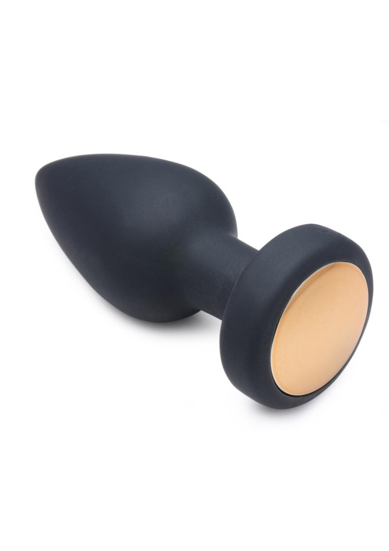 Load image into Gallery viewer, Booty Sparks Silicone Vibrating Led Plug - Black - Medium
