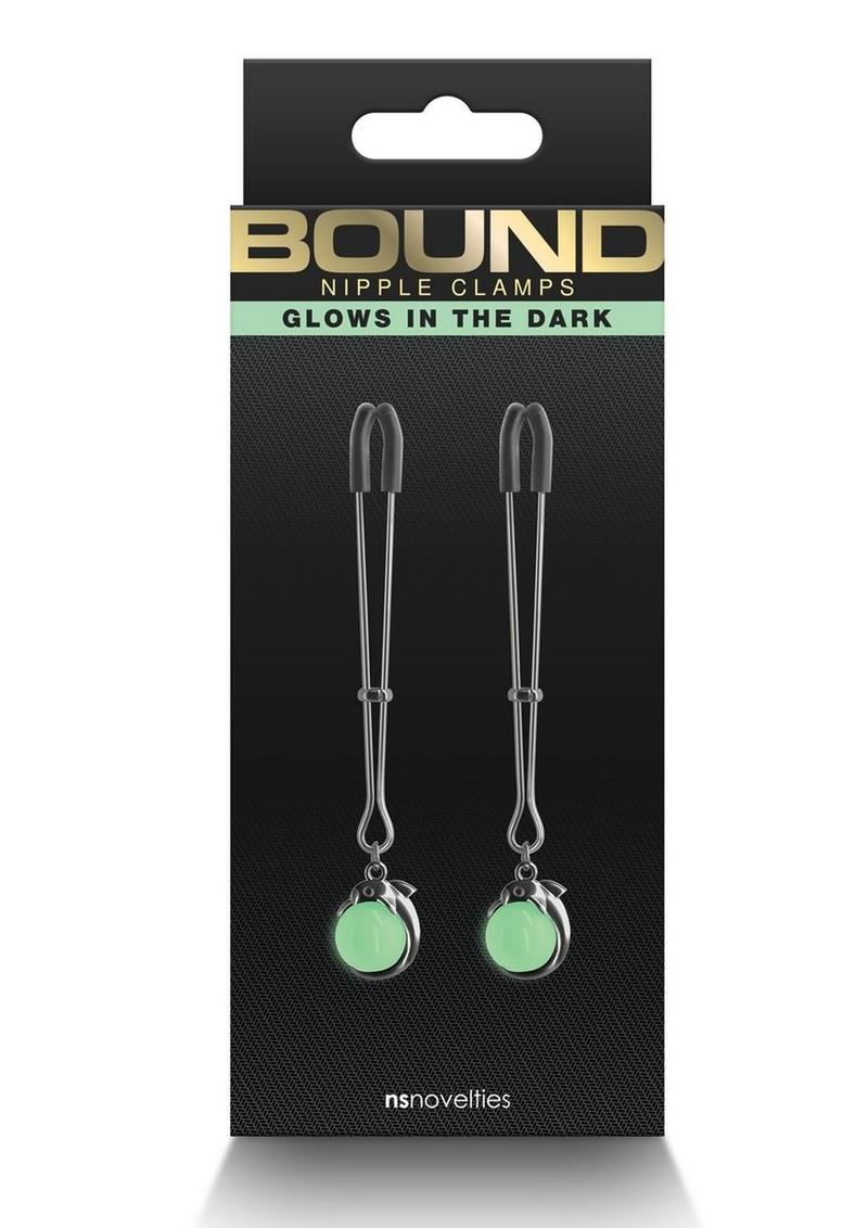 Load image into Gallery viewer, Bound Nipple Clamps G1 Iron - Glow In The Dark/Gray/Grey/Metal
