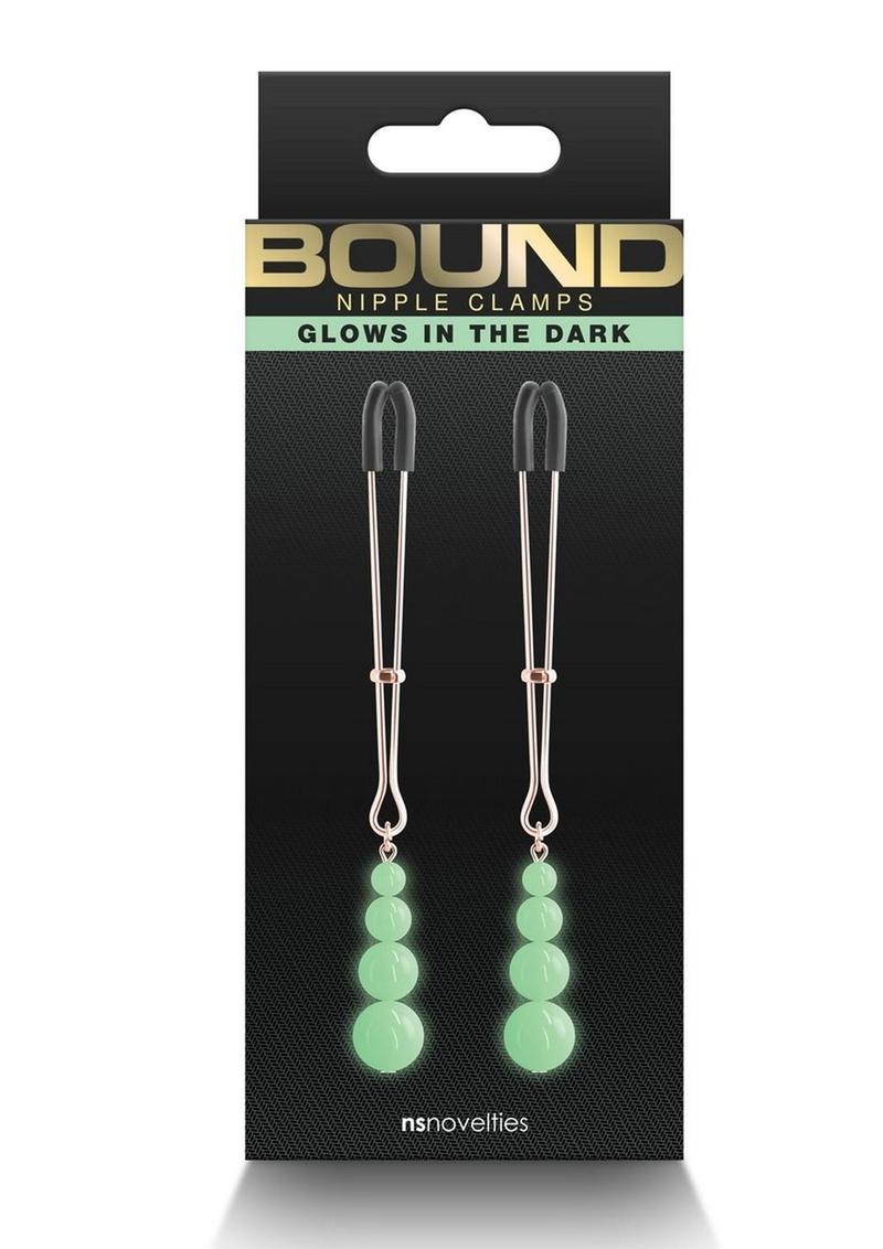 Load image into Gallery viewer, Bound Nipple Clamps G2 Iron - Glow In The Dark/Metal/Rose Gold
