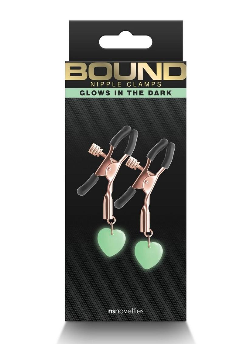 Load image into Gallery viewer, Bound Nipple Clamps G3 Iron - Glow In The Dark/Metal/Rose Gold
