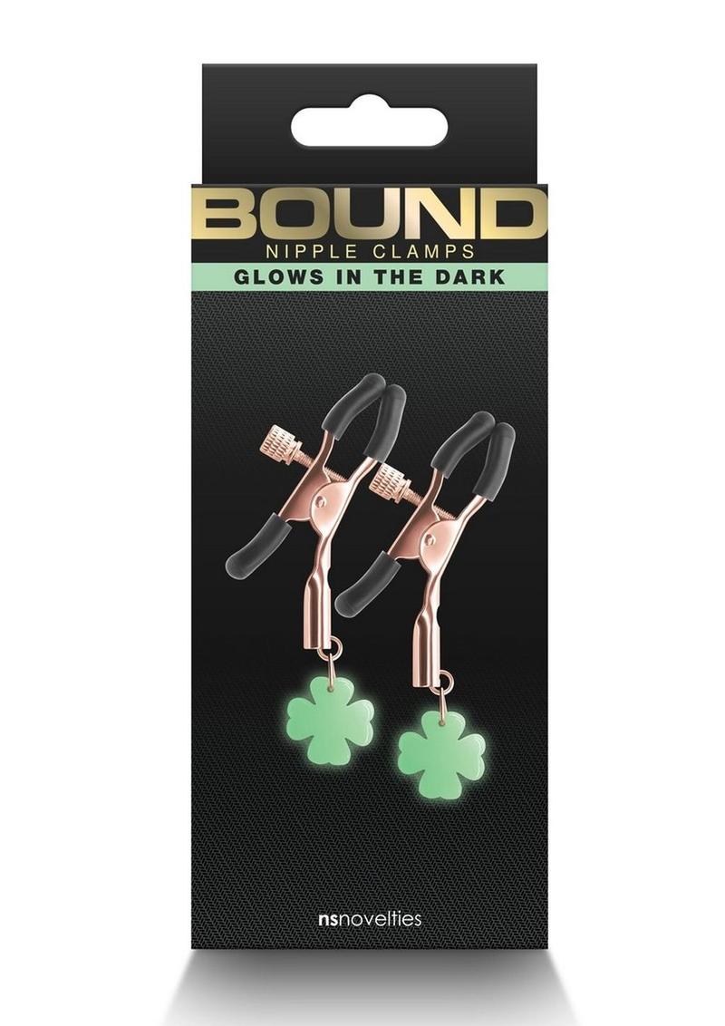 Load image into Gallery viewer, Bound Nipple Clamps G4 Iron - Glow In The Dark/Metal/Rose Gold
