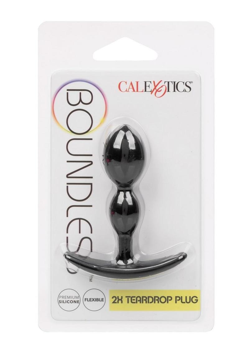 Load image into Gallery viewer, Boundless 2x Teardrop Silicone Anal Plug - Black
