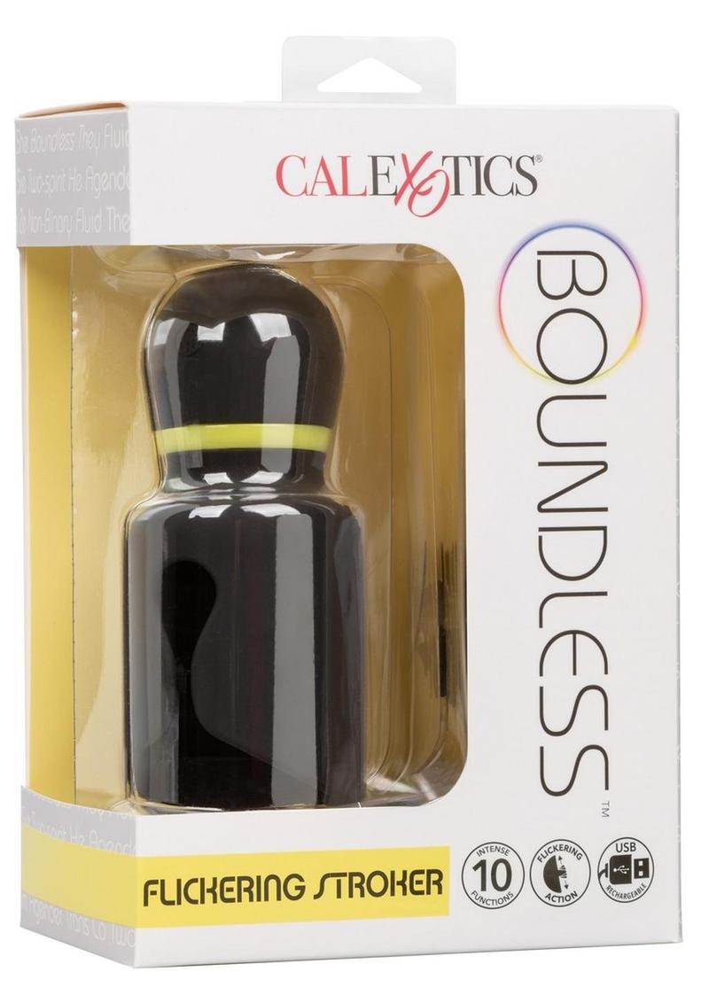 Load image into Gallery viewer, Boundless Flickering Rechargeable Silicone Stroker - Black
