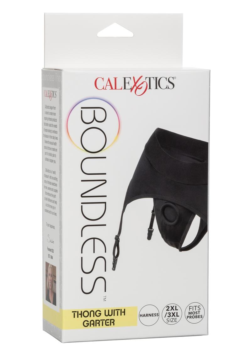 Load image into Gallery viewer, Boundless Thong with Garter Harness - Black - 3XLarge/XXLarge
