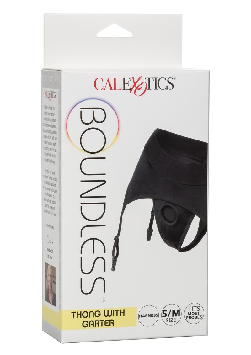 Load image into Gallery viewer, Boundless Thong with Garter Harness - Black - Medium/Small
