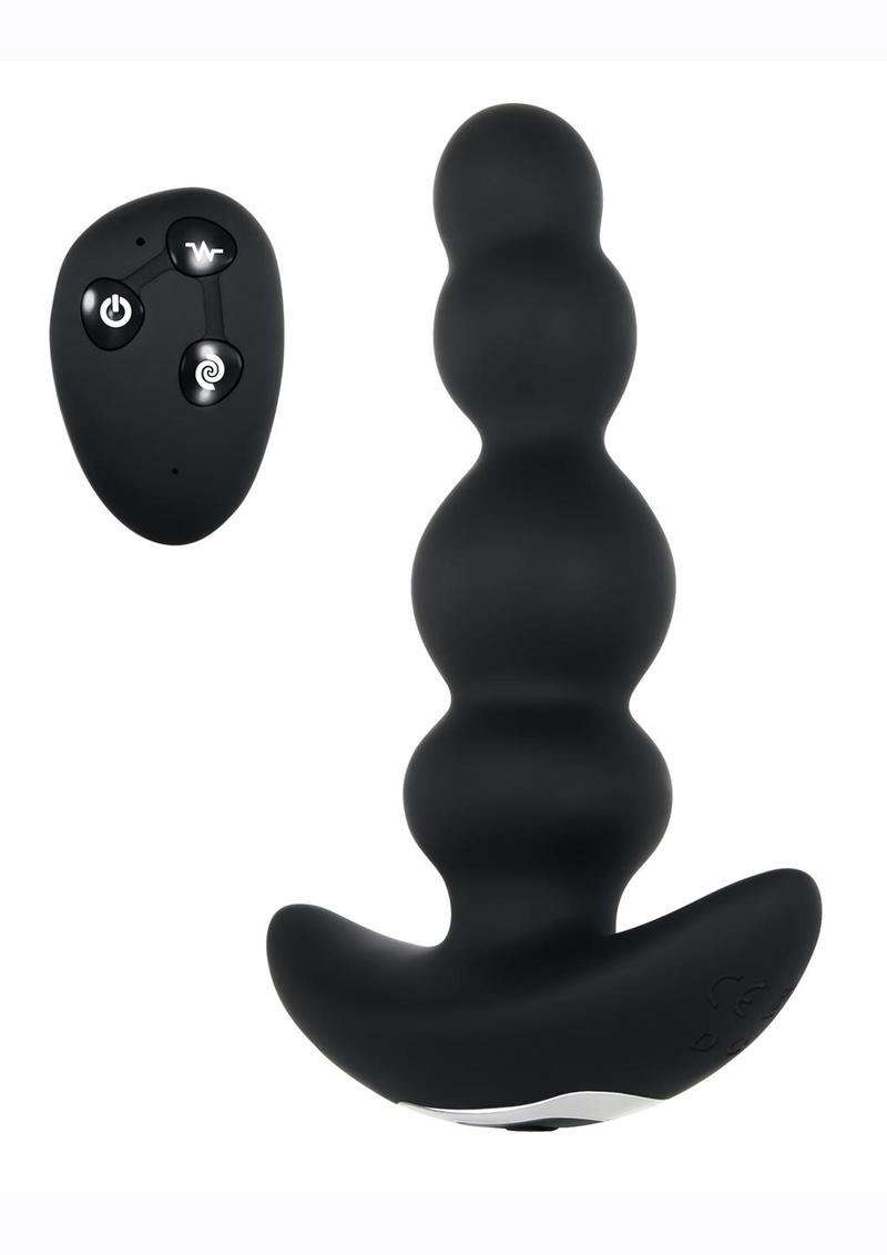 Load image into Gallery viewer, Bump N&#39; Groove Rechargeable Silicone Anal Plug with Remote Control - Black
