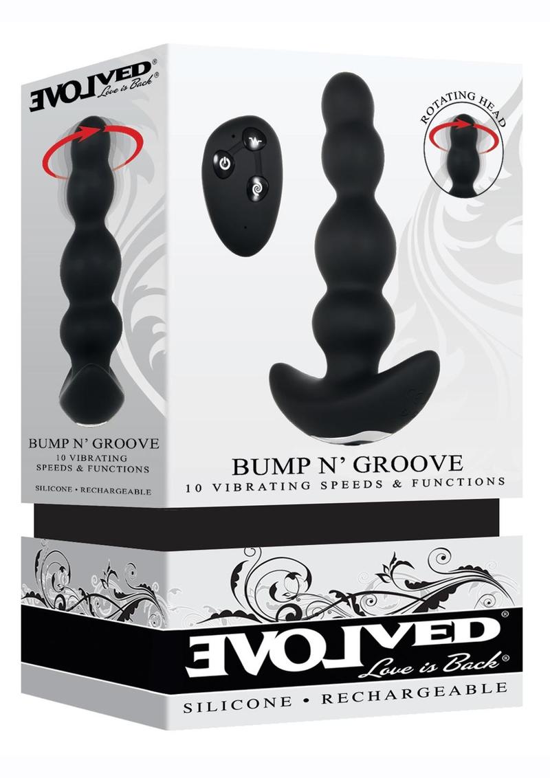 Load image into Gallery viewer, Bump N&#39; Groove Rechargeable Silicone Anal Plug with Remote Control - Black
