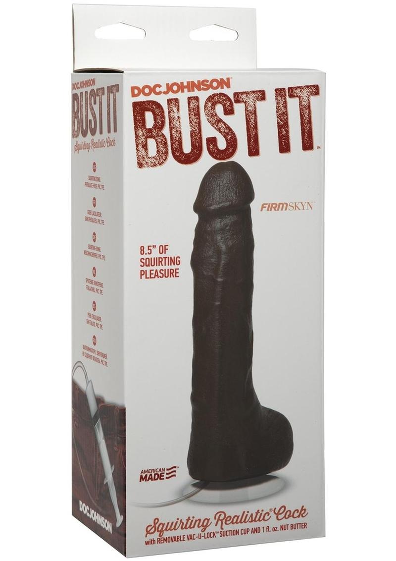 Load image into Gallery viewer, Bust It Squirting Dildo - Black - 8.5in
