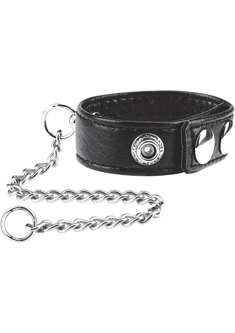 Load image into Gallery viewer, C and B Gear Snap Cock Ring with Leash - Black - 12in
