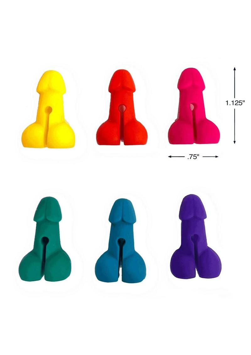 Load image into Gallery viewer, Candyprints Super Fun Penis Cocktail Markers - Assorted Colors - 6 Per Set
