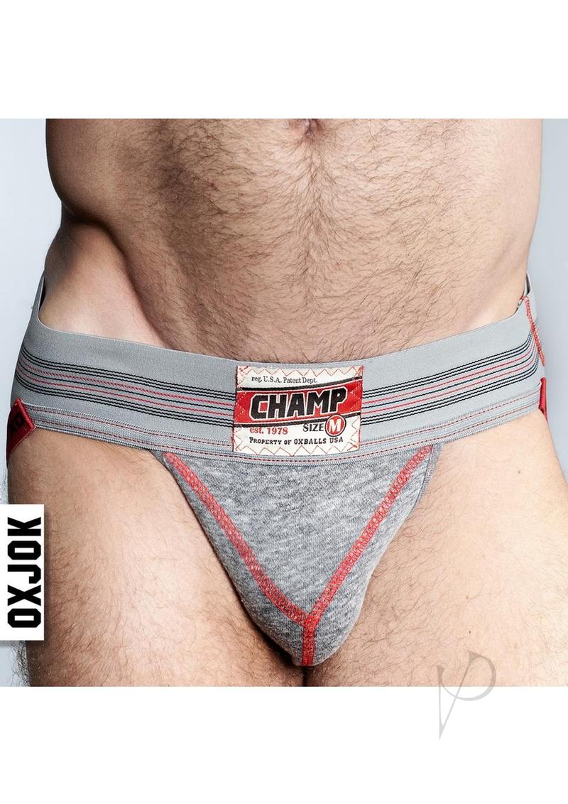 Load image into Gallery viewer, Champ Vintage Sweatshirt Jock - Gray Heather - Large
