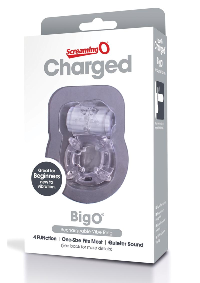 Load image into Gallery viewer, Charged Bigo Rechargeable Waterproof Vibrating Cock Ring - Clear
